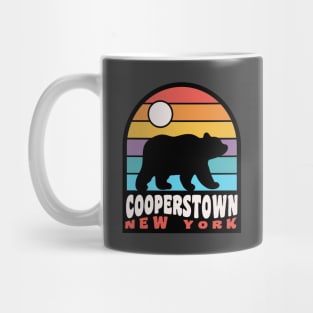 Cooperstown New York Bear Bear Retro Sunset Mug